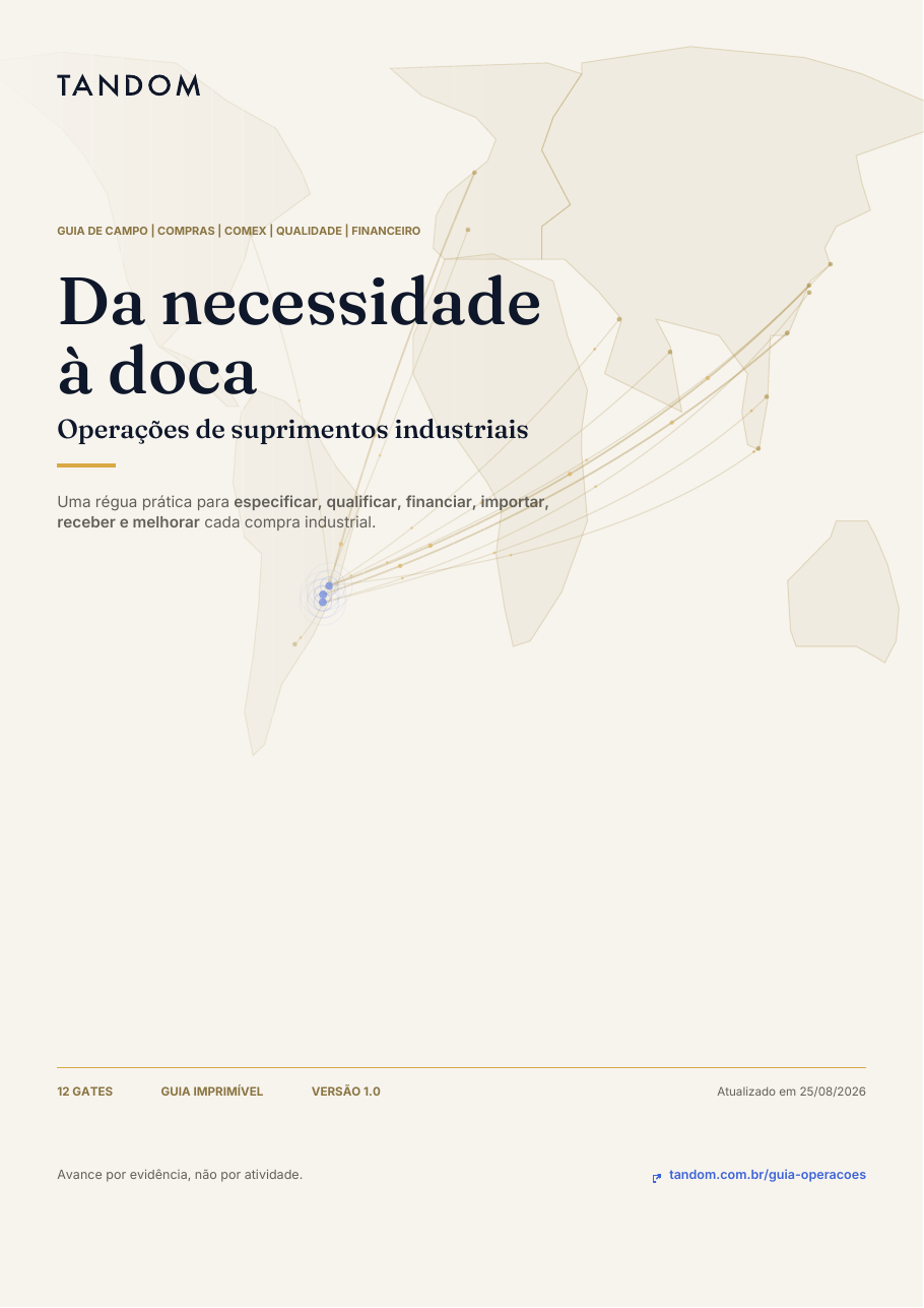 Capa do guia Da necessidade à doca, da Tandom